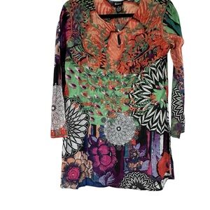 Sioni Multicolor Floral Tunic Top